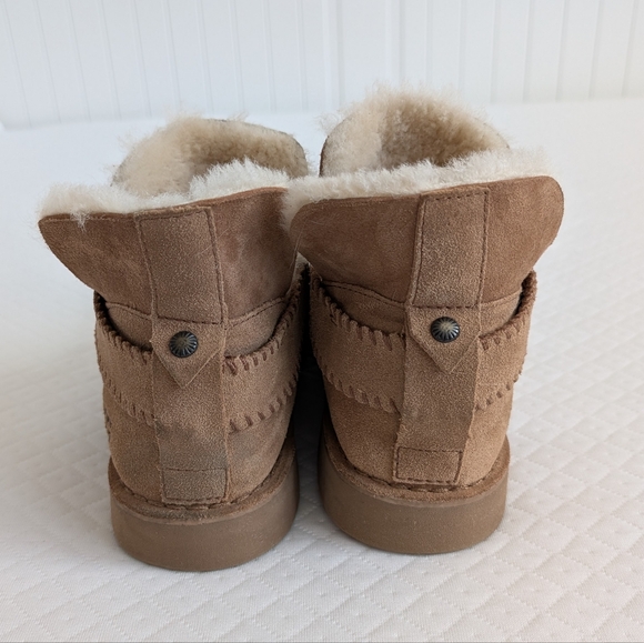 UGG Womens McKay Chestnut Sheepskin Ankle Boots Size 8.5 winter fur trendy - Picture 7 of 16